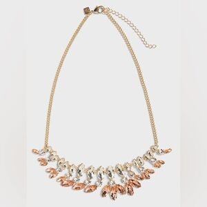 Banana republic blush pink clear gem jeweled elegant necklace